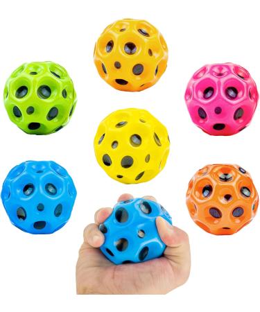 Zcahoo Extreme High Bouncing Ball Meteor Rubber Bounce Ball Stress Relief Toy Cool Tiktok Pop Bouncing Training Ball - Multicolored - Pack Of 6