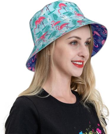 Reversible Pink Flamingo Bucket Hat | Packable Unisex Sun Cap for Outdoor Activities - Buy Online on GoSupps.com