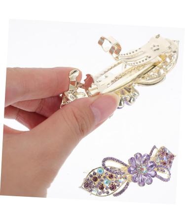 Didiseaon Hair Clip Rhinestones Barrettes Tiara Rhinestone Bobby Pins Barrettes for Women Ponytail Metal Hair Miss Purple Metal Hair Clips - Buy Online on GoSupps.com