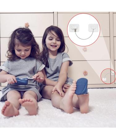 TECDW 2 PCS Fridge & Cupboard Child Safety Locks with 2 Keys - No Drilling, Strong Adhesive - White - Buy Online on GoSupps.com