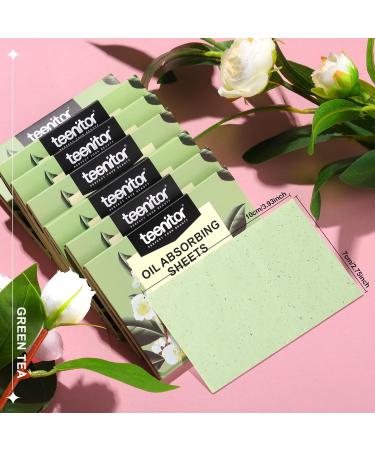 Teenitor 400 Counts Oil Blotting Sheets for face Blotting Paper for Oily Skin Care Green Tea Oil Absorbing Sheets Makeup Blotting Paper Facial Tissue Large 10cmx7cm - Buy Online on GoSupps.com