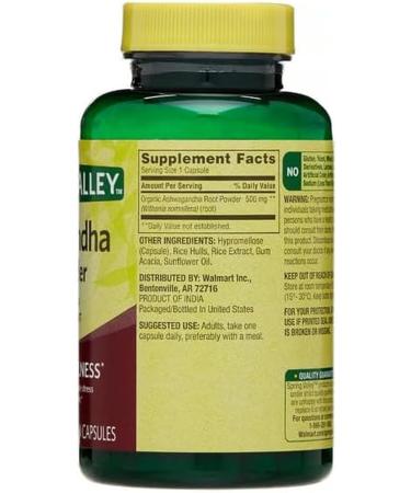 4 TOP CARE Ashwagandha Root Powder General Wellness Dietary Supplement Vegetarian Capsules 500 mg 60 Count - Buy Online on GoSupps.com