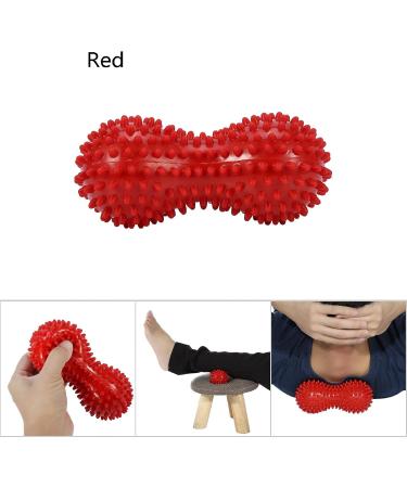 Verdant Touch Spiky Massage Therapy Ball - Fitness & Mobility Tool for Pain Relief Stress Relief | Red Peanut Ball - Buy Online on GoSupps.com