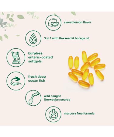 Ultra Omega 3-6-9 3600mg Perserv 300 Burpless Softgels | Lemon Flavor | Fish, Flaxseed, Borage Oils | Non-GMO, Gluten-Free, Mercury Free - Buy Online on GoSupps.com