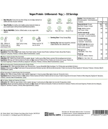 Protein Works Vegan Protein Powder Plant Based Protein Shake Vegan Blend Gluten Free 33 Servings - Unflavoured - 36 Oz - Buy Online on GoSupps.com