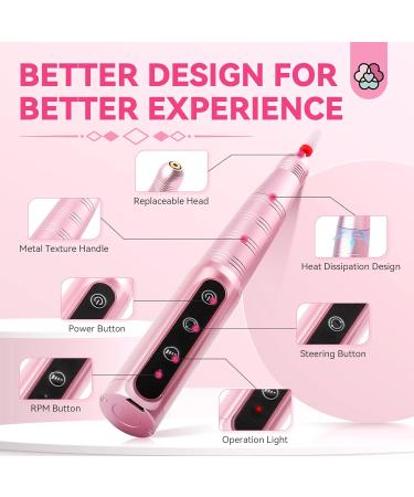 Saviland Electric Nail Drill Kit - Rechargeable & Cordless 26000RPM Nail Drill with 1+5+6 Drill Bits for Acrylic Nails with Nail Dust Brush Cuticle Oil Pen for Manicure Pedicure & Nail Art Remove 26000rpm-rose Gold - Buy Online on GoSupps.com