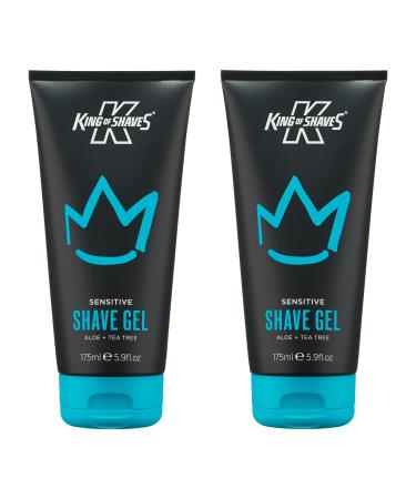 King of Shaves Sensitive Shaving Gel Low Foam for a Refreshing and Precise Shave Shave Gel For Men 2 x 175ml