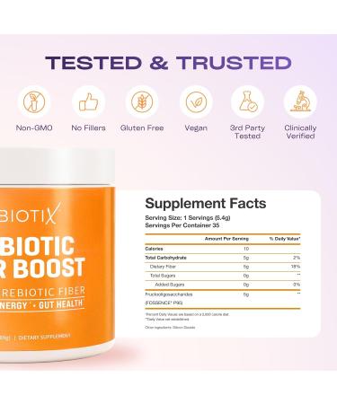 GoBiotix Prebiotic Fiber Boost Powder - Supports Healthy Gut & Digestive Regularity | 189g - Buy Online on GoSupps.com
