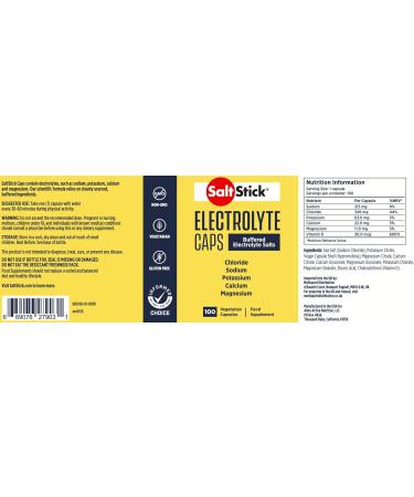Saltstick Electrolyte Caps Buffered Electrolyte Salts 100 Capsules - Buy Online on GoSupps.com