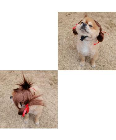 Funny Dog Wig & Cat Role Play Wig - Perfect for Halloween Christmas & Parties - Brown Costumes for Small Medium & Large Pets - Buy Online on GoSupps.com
