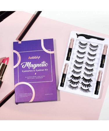 25 Piece Set: 10 Pair Magnetic Eyelashes, 4 Eyeliners, 1 Application Tool - Strong Hold, Easy to Apply, Realistic & Soft - Buy Online on GoSupps.com