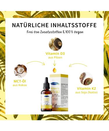 Ayursana Vitamin D3-K2 Drops - 1000 IU D3 & 20 mcg MK-7 K2 - Vegan - 50 ml - Supports Immune & Bone Health - Buy Online on GoSupps.com