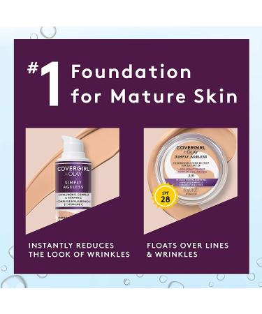 Covergirl Olay Simply Ageless 3-in-1 Foundation 250 Creamy Beige - 1 fl oz (30 ml) | Anti-Aging, Hydrating Makeup - Buy Online on GoSupps.com