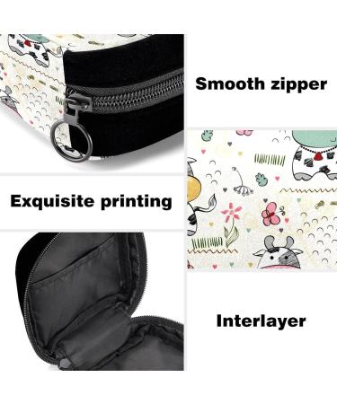 GIAPB Period Bag - Sanitary Napkin Storage Holder | Cartoon Cow Butterfly Flower Design - Buy Online on GoSupps.com