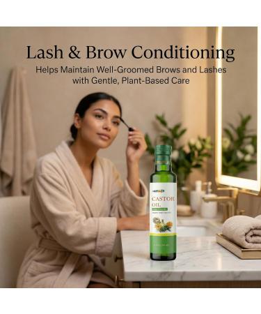 ATAMAZE Organic Castor Oil Cold Pressed Extra Virgin Pure Hexane-Free Castor Oil in Glass Bottle for Hair Growth Eyelash & Eyebrow Care Skin Use - Buy Online on GoSupps.com