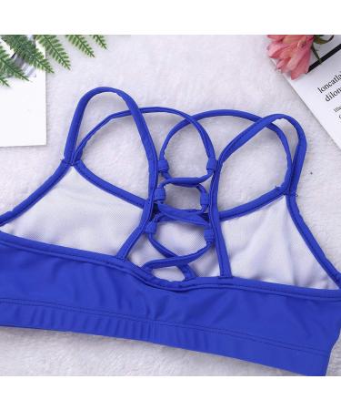 Moily Kids Girls Blue Cross Back Crop Top | Gymnastics Dance Sports Bra Size 14 - Buy Online on GoSupps.com