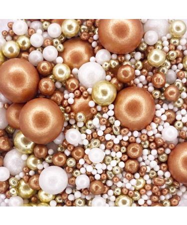 200g PEARL MIX - ROSE GOLD and GOLD METALIC Sprinkles 6485 edible cake decorations 200g - Buy Online on GoSupps.com