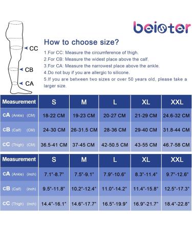 Beaister Medical Compression Stockings for Men & Women | High Footless Thigh Support | 20-30 mmHg Varicose Veins & Edema Relief - Flight Black - Buy Online on GoSupps.com