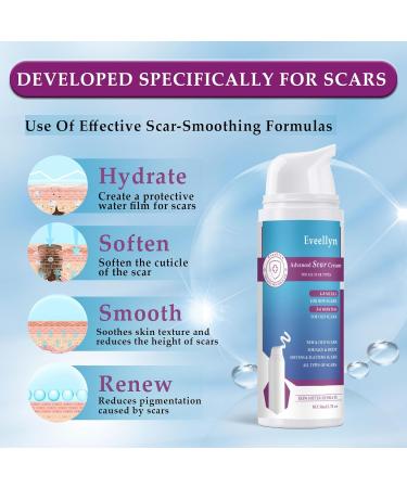 Eveellyn Scar Cream 1.7 oz - Professional Gel for Surgical, Stretch Mark, Keloid, C-Section, Burn, Acne & Old/New Scars Removal - Buy Online on GoSupps.com