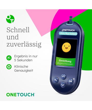 Onetouch Ultra Plus Reflect Blood Sugar Meter | Diabetes Test Kit with 10 Test Strips Stech Aid & Lancets | Accurate MMOL/L Measurement - Buy Online on GoSupps.com