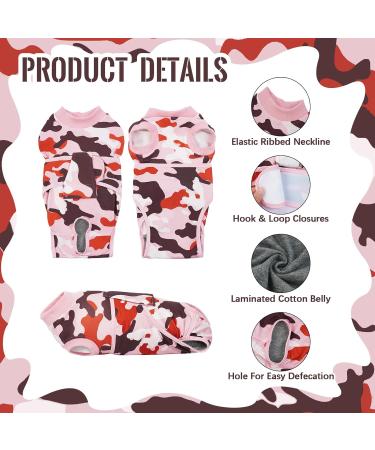 Buy Kuoser Camouflage Dog Body After Surgery - Breathable OP Body for Male & Female Dogs - Alternative to Protective Collar - XS Size in Rosatarn Color - International Shipping Available - Buy Online on GoSupps.com