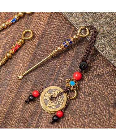3pcs Brass Ear Wax Remover Earpick Tools - Golden Ear Cleaning Keychain Gift - Buy Online on GoSupps.com