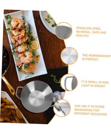 Zerodeko Stainless Seasoning Dish Kitchen Sushi Mustard Holder Plate Stainless Seasoning Tray Disc Appetizer Sauce for Home Dish 11X8.8CM Silver - Buy Online on GoSupps.com