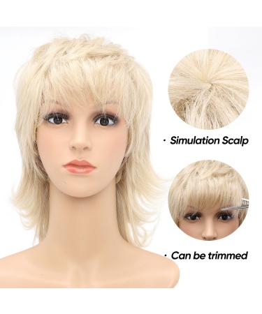 Short Blonde #88 Mullet Wig for White Women - 12 Inch Layered Pixie Cut with Bangs - Buy Online on GoSupps.com