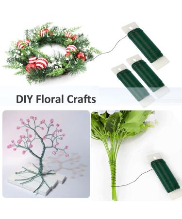 Zeanla 3 Pack Green Floral Wire 22 Gauge 118 Yards - Flexible Paddle Wire for Crafts, Christmas Wreaths, Garland, and Floral Arrangements - Buy Online on GoSupps.com