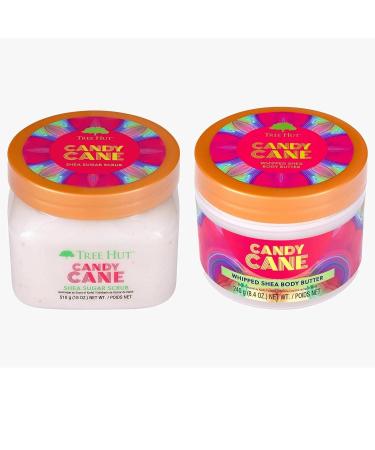 Tree Hut Candy Cane Holiday Gift Set: Shea Sugar Scrub & Whipped Body Butter (26.4 oz) - Buy Online on GoSupps.com