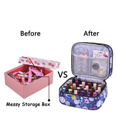 ZFZGFRCS Nail Polish Organizer - Double-layer Storage Bag for 30 Bottles, Flower Design, Portable Carrying Case with Handle - Buy Online on GoSupps.com