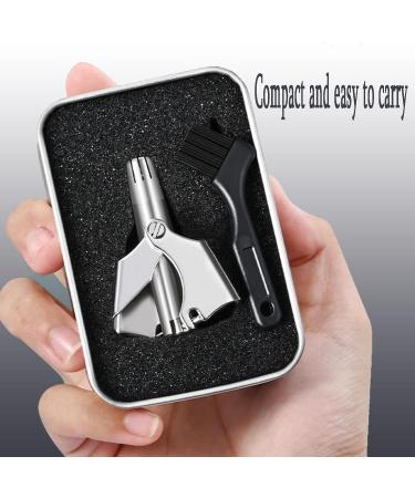 Professional Manual Ear & Nose Hair Trimmer | Waterproof Painless Compact for Men & Women - Battery-Free Care & Cleaning Brush - Buy Online on GoSupps.com