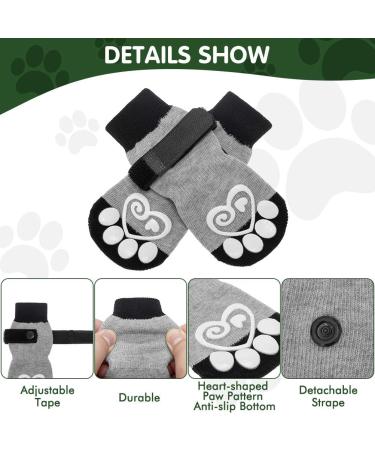 KOOLTAIL Anti-Slip Dog Socks 2 Pairs - Small Light Grey | Paw Protector Boots for Indoor & Outdoor Walking - Buy Online on GoSupps.com