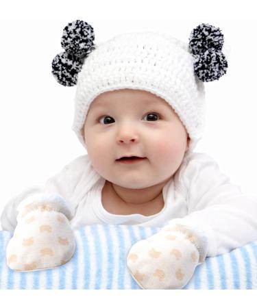 Blulu 3 Pairs Newborn Warm Cotton Mittens for Baby Winter (0-12 Months) - Buy Online on GoSupps.com