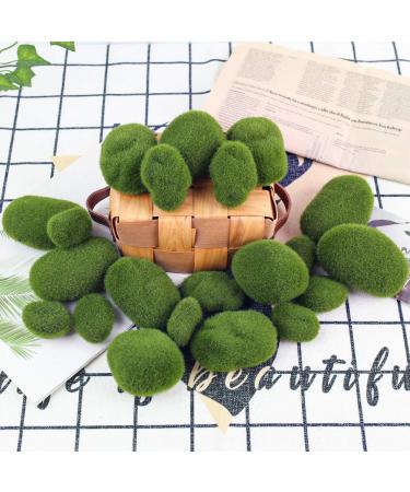BigOtters 24 PCS Artificial Moss Rocks - Faux Green Stones & Balls for Fairy Gardens and Floral Arrangements - Buy Online on GoSupps.com