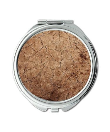 Mirror earth theme Mirror Arid Background Climate Desert Dirt Drought Dry makeup mirrors pocket mirror portable mirror