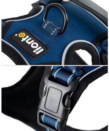 Buy Lionto Padded Anti-Pull Dog Harness - Reflective & Adjustable Safety Harness Size S Blue - International Shipping Available - Buy Online on GoSupps.com