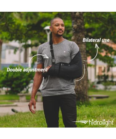Buy Immobilizer Arm Sling for Upper Limb Injuries - Adjustable Brace for Left & Right Arm - Bursitis & Rotator Cuff Support - Medium Size Black - Buy Online on GoSupps.com