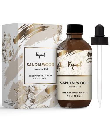 Sandalwood Essential Oil for Skin Aromatherapy & Diffuser Natural Oil for Humidifier Soap & Candle Making Premium Grade with Glass Dropper 4 Fl Oz