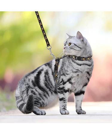SCIROKKO Escape Proof Cat Harness and Lead Set - Luminous Moon and Star Design, Adjustable for Outdoor Walking - Safety Buckle, Black - Buy Online on GoSupps.com
