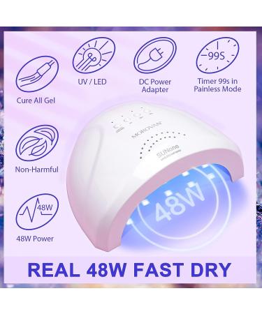 Morovan Poly Gel Nail Kit with UV Light Starter Kit - Professional Gradient Gel Poly Nail Kit for Beginners - Includes 5 Poly Gel Nail Colors and 3 Gel Polish Slip Solution - DIY Nail Builder Nails Gel Set - Cat Eye Effect Included - Buy Online on GoSupps.com