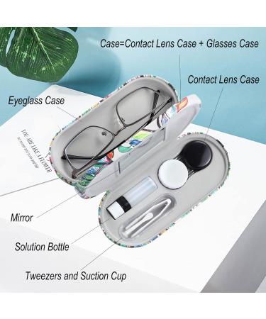 Aitime 2-in-1 Contact Lens Container Kit Portable Double-Sided Case & Glasses Storage with Marbling Design | Multifunctional Compact Set for Travel - Buy Online on GoSupps.com