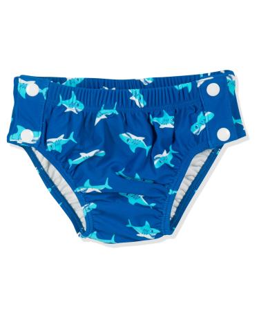Playshoes Unisex Children's UV Protection Diaper Pants Swim Trunks Swimwear 74-80 Shark Button