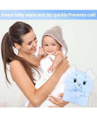 Shop Wytbaby Soft Flannel Bathrobe for Babies | Quick-Dry Hooded Robe - Blue Elephant Design (3-12 Months) - Buy Online on GoSupps.com