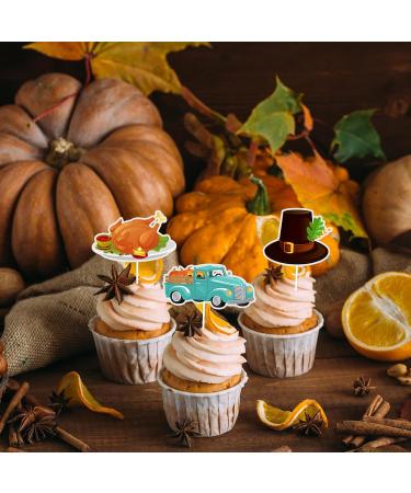 Whaline 72Pcs Thanksgiving Cupcake Topper 12 Designs Turkey Pumpkin Maple Leaf Gnome Cupcake Picks Cartoon Fall Food Picks with Sticks Glue Point for Autumn Thanksgiving Party Supplies Cake Decor - Buy Online on GoSupps.com