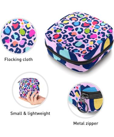 Colorful Leopard Print Menstrual Cup Pouch | Sanitary Napkin Storage Bag | Nursing Pad Holder | Tampon Bags | Feminine Product Pouches | Portable Period Kit Bag - Color 4 - Buy Online on GoSupps.com