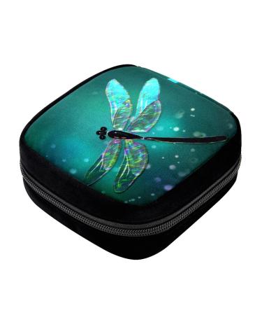 Period Bag Sanitary Napkin Storage Bag Pad Holder for Period Makeup Pouch Cartoon Green Animal Color2537