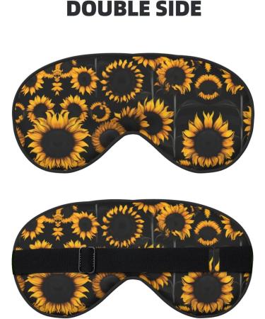 Sunflower Blooming Flowers Unisex Sleep Mask | Double-Sided Eye Mask for Sound Sleep & Skin Care - Buy Online on GoSupps.com