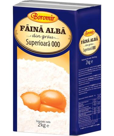 2 x Boromir Faina Alba Din Grau Superior 2Kg | White Wheat Flour Superior 2Kg | Produced by Finely Grinding Wheat from Romania | Whole Family Favorite Treats | Pack of 2 - Buy Online on GoSupps.com