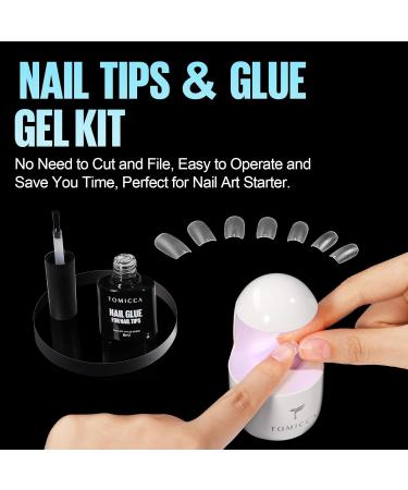 Tomicca Artificial Nails - Short Square Nail Tips for Gel Nails | 150 Pcs Soft Gel Full Cover Set with Glue | Professional Salon Quality - 15 Sizes Available - Buy Online on GoSupps.com
